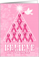 Breast Cancer Encouragement Christmas Pink Ribbon Tree card