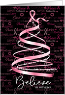 Breast Cancer Encouragement Christmas Pink Ribbon Tree card