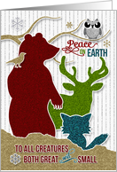 Peace on Earth Woodland Creatures Holiday Stamp Style card