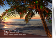 Mayan Utzul Mank’inal Christmas Lit Palm Tree on the Beach Blank card