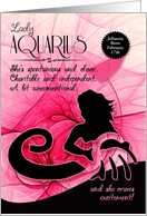 Aquarius Birthday for Her in Pink and Black Zodiac Custom card
