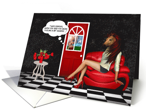 Funny Get Well Feeling a Bit Hoarse Play on Horse card (1357804)
