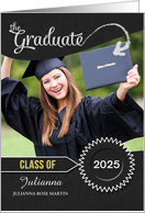 Graduation Announcement Chalkboard Theme Grad Photo card