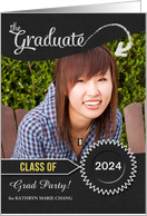 Graduation Party Chalkboard Theme Custom Photo card