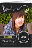 Graduation Party Chalkboard Theme Custom Photo card