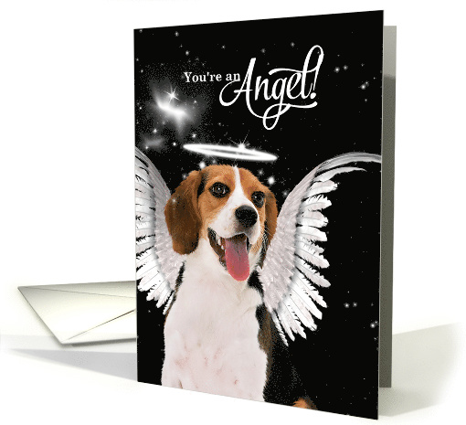 New Pet Shelter Adoption Beagle Dog Angel Congratulations card