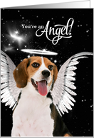 New Pet Shelter Adoption Beagle Dog Angel Congratulations card