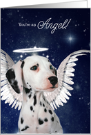 New Pet Shelter Adoption Dalmatian Dog Angel Congratulations card