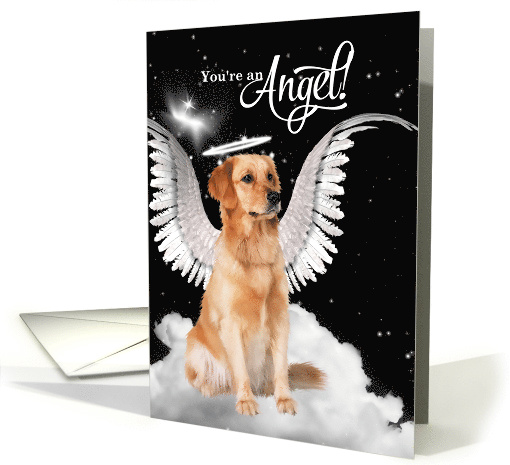 New Pet Shelter Adoption Golden Retriever Dog Angel card (1368180)