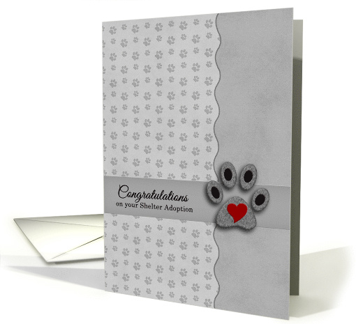 New Pet Shelter Adoption Paw Print Congratulations card (1369418)
