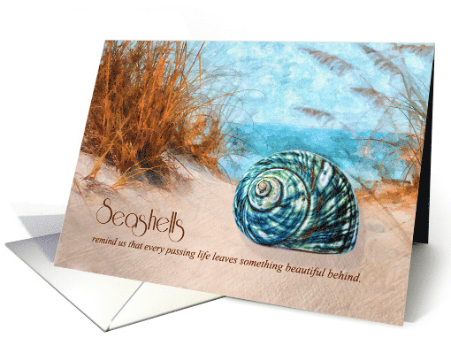 From All of Us Sympathy Seashell on the Beach Watercolor card
