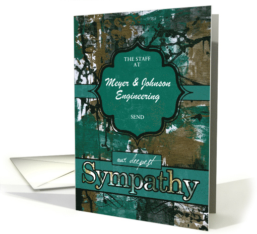 From All of Us Custom Sympathy Teal Abstract card (1369650)