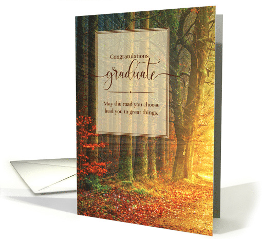for the Graduate Woodland Path Sunlit Forest card (1371734)