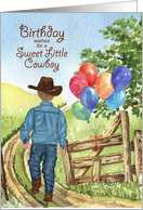 Boy’s Birthday Western Cowboy Theme with Balloons card