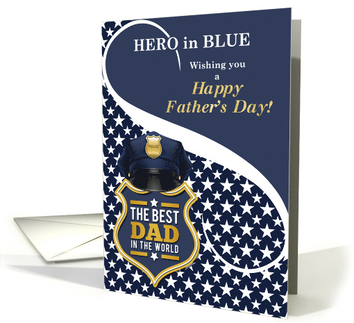 Police Officer Father's Day Best Dad in the World card (1381850)