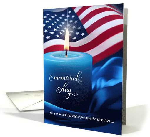 Memorial Day American Flag with Candle card (1381866)
