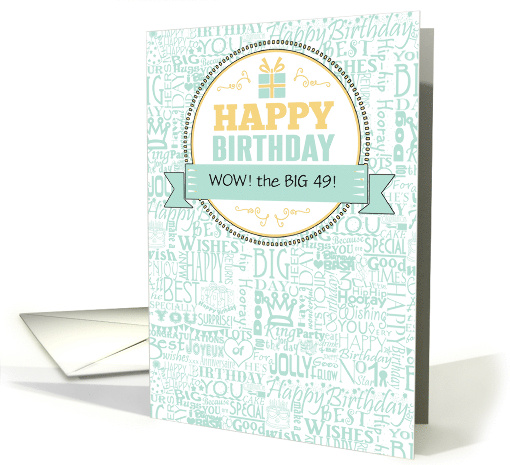 Birthday Custom Age Mint Green and Yellow card (1383310)