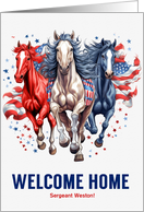 Custom Military Welcome Home Western Patriotic Horse card