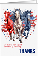 Police Officer Thank You Country Western Horses Stars and Stripes card