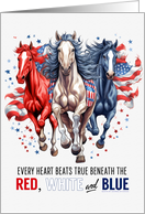 4th of July Western Patriotic Horses card