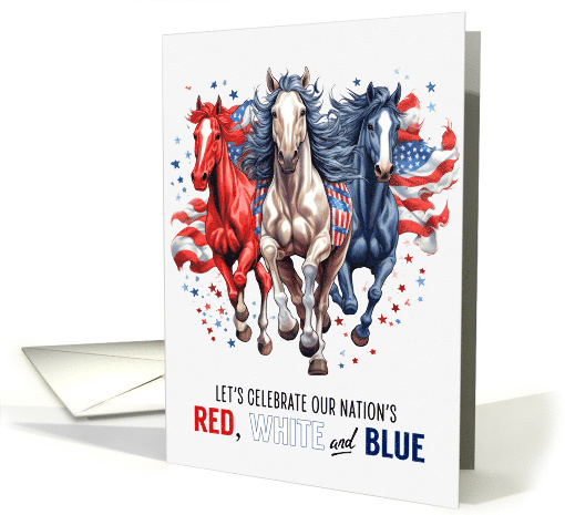 4th of July Party Invitation Western Patriotic Horses card (1384176)