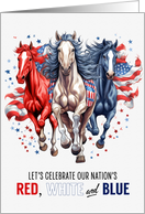 4th of July Party Invitation Western Patriotic Horses card