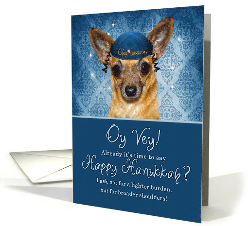 Hanukkah Funny Chihuahua in a Yarmulke card (1390072)