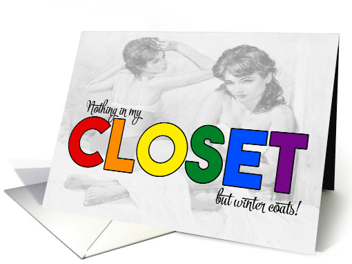 Lesbian Coming Out LGBT Rainbow Announcement card (1395846)