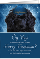 Hanukkah Funny Black Toy Poodle in a Yarmulke card