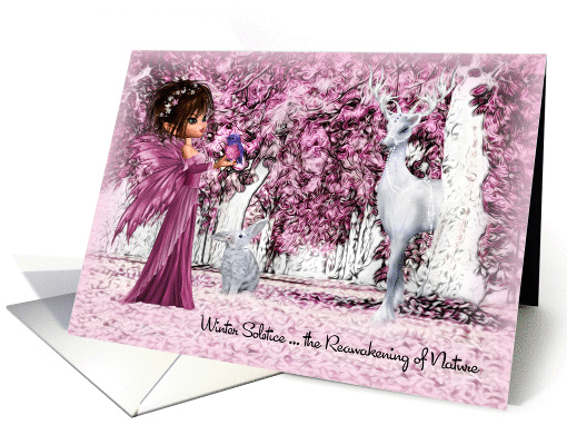 Winter Solstice Pink Enchanted Forest card (1402254)