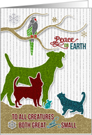 Peace on Earth Pet Lover Holiday Sticker Style card