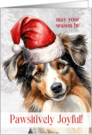 Pawsitively Joyful Australian Shepherd Santa card