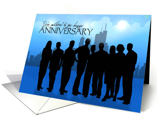 Employee Anniversary Business Silhouette with Skyline card (1416760)
