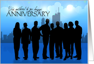 Employee Anniversary Business Silhouette with Skyline card