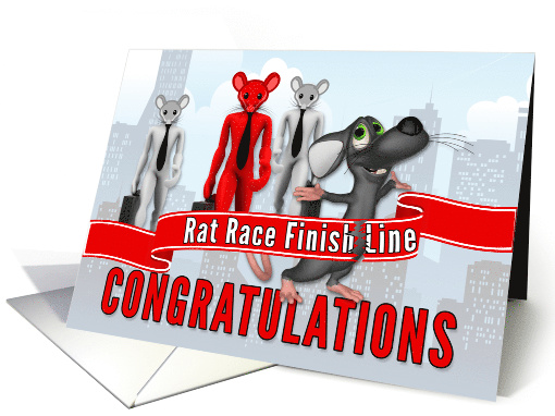 Retirement Congratulations Funny Rat Race Theme card (1420082)