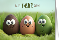 for Daddy from Son Funny Easter Egg Faces with Custom Text card