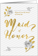 Maid of Honor Wedding Party Invitation Gold and Silver Hues card