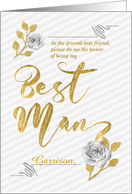 Best Man Wedding Request Gold and Silver Custom card