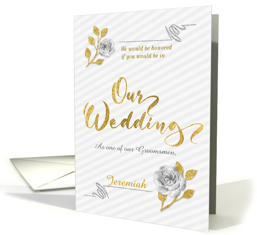 Custom Wedding Attendant Invite in Gold and Silver card (1424348)