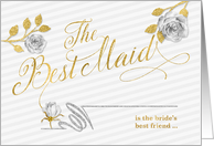 Best Maid Wedding Attendant Invite in Silver and Gold Hues card