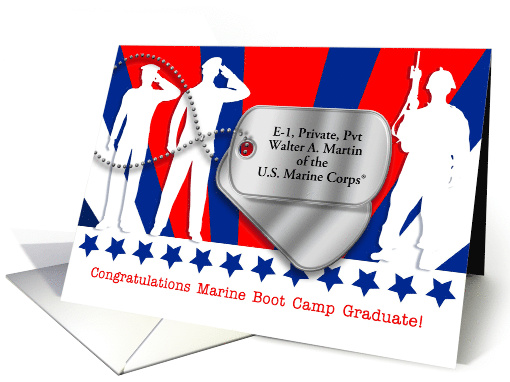 Custom Marine Boot Camp Graduate Dog Tags and Soldiers card (1432844)