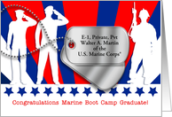 Custom Marine Boot Camp Graduate Dog Tags and Soldiers card