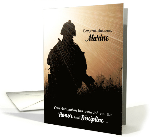 Marine Boot Camp Graduate Military Soldier Sunset Silhouette card