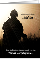 Marine Boot Camp Graduate Shades of Blue Soldier card