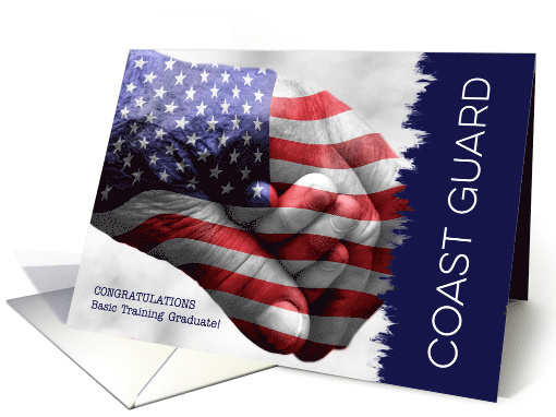 Coast Guard Basic Training Graduate Hand in Hand with Flag card