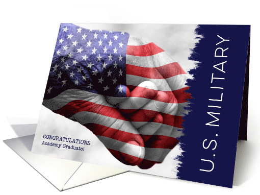 Military Academy Graduate Hand in Hand with Flag card (1433114)