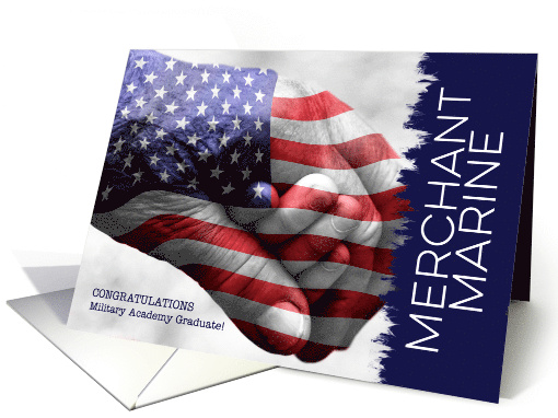 Merchant Marine Academy Graduate Hand in Hand with Flag card (1433120)
