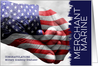 Merchant Marine Academy Graduate Hand in Hand with Flag card