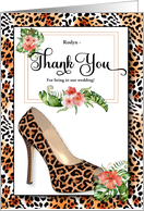 Custom Bridal Party Thank You Tropical Cheetah Animal Print card