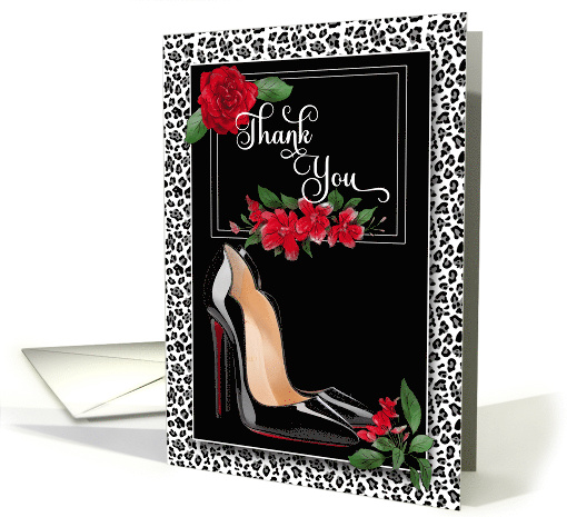 Bridal Thank You Silver Cheetah Print with Red card (1438324)